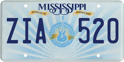 MS license plate ZIA520