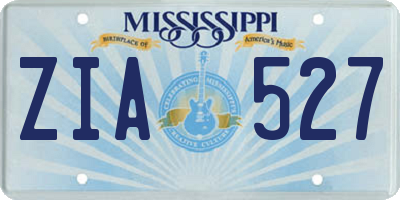 MS license plate ZIA527