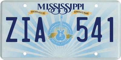 MS license plate ZIA541
