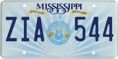 MS license plate ZIA544