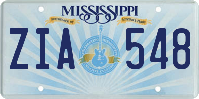 MS license plate ZIA548