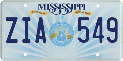 MS license plate ZIA549