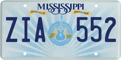 MS license plate ZIA552