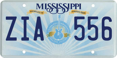MS license plate ZIA556
