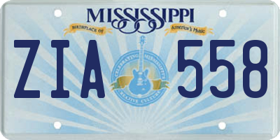 MS license plate ZIA558