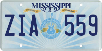 MS license plate ZIA559