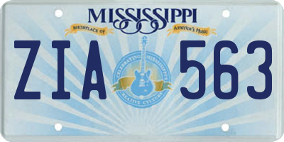 MS license plate ZIA563