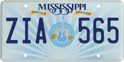 MS license plate ZIA565