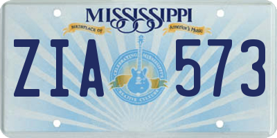 MS license plate ZIA573