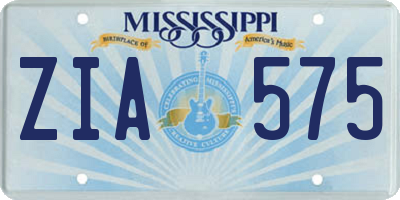 MS license plate ZIA575