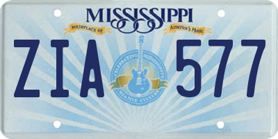 MS license plate ZIA577