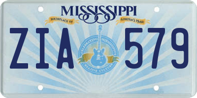 MS license plate ZIA579