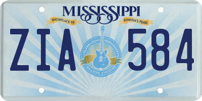 MS license plate ZIA584