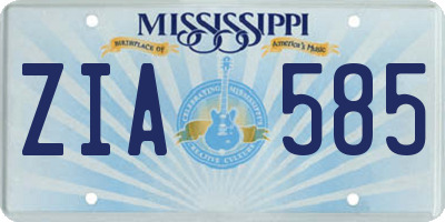 MS license plate ZIA585