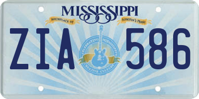 MS license plate ZIA586