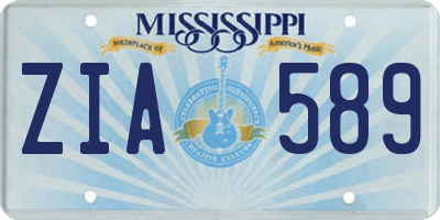 MS license plate ZIA589