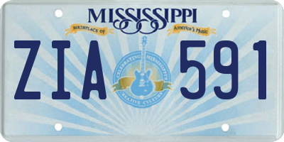 MS license plate ZIA591