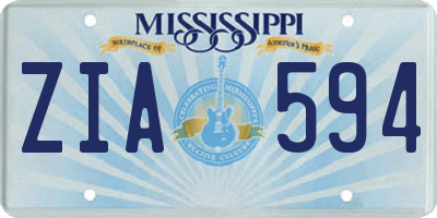 MS license plate ZIA594