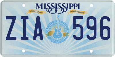 MS license plate ZIA596