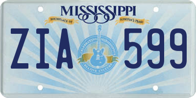 MS license plate ZIA599