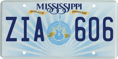 MS license plate ZIA606
