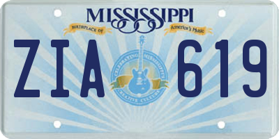 MS license plate ZIA619
