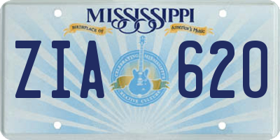 MS license plate ZIA620