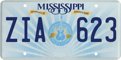 MS license plate ZIA623