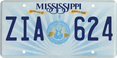 MS license plate ZIA624