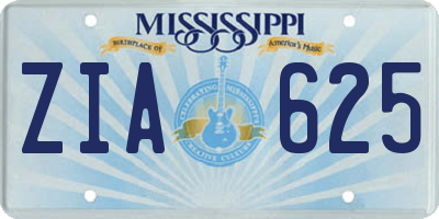 MS license plate ZIA625