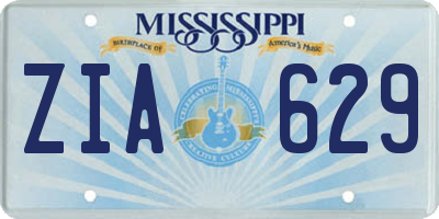 MS license plate ZIA629