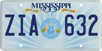 MS license plate ZIA632