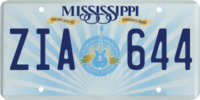 MS license plate ZIA644