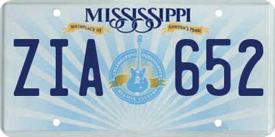 MS license plate ZIA652