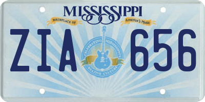 MS license plate ZIA656