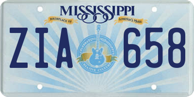 MS license plate ZIA658