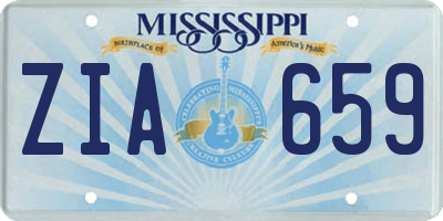 MS license plate ZIA659