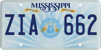 MS license plate ZIA662