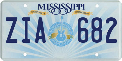 MS license plate ZIA682