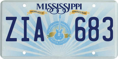 MS license plate ZIA683
