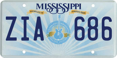 MS license plate ZIA686