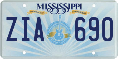 MS license plate ZIA690