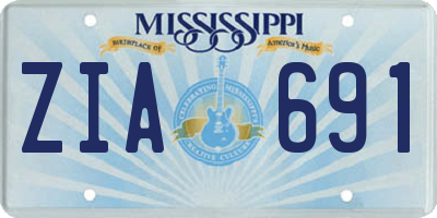 MS license plate ZIA691