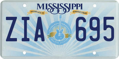 MS license plate ZIA695