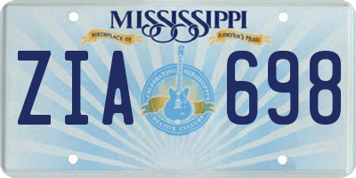 MS license plate ZIA698
