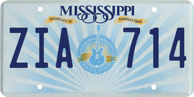 MS license plate ZIA714
