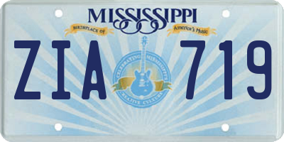 MS license plate ZIA719