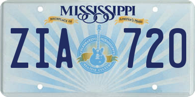 MS license plate ZIA720