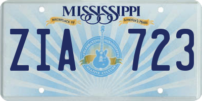 MS license plate ZIA723