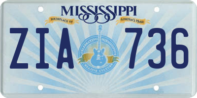 MS license plate ZIA736